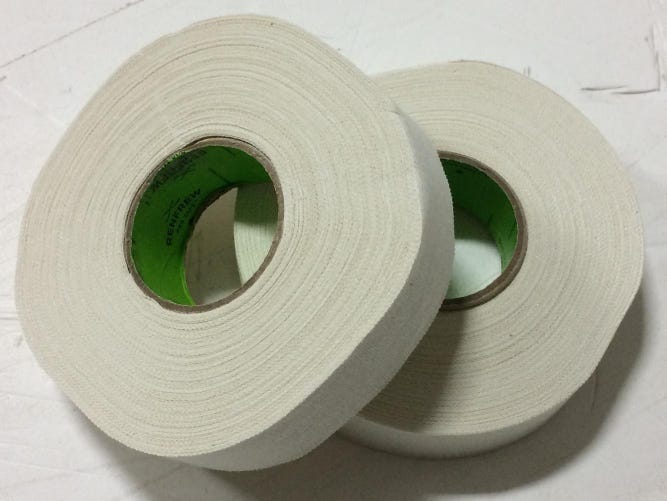 2 Rolls of Renfrew 1" Wide White Cloth Stick Tape Pro Quality 24mm X 25m
