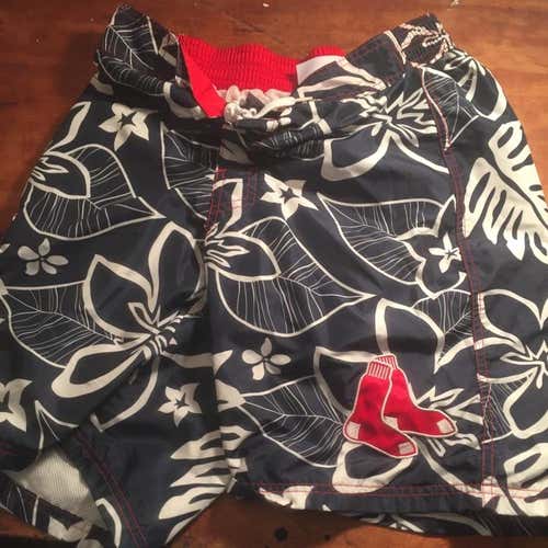 Used Men’s Small MLB Genuine Merchandise Boston Red Sox Palm Tree Swim Shorts