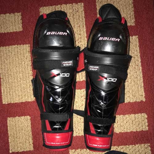 Bauer X100 Shin Pads: 16”