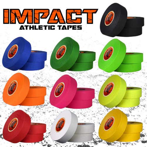 IMPACT Athletic Tape - Hockey Tape - 1" x 25 yards 50/50 Poly/Cotton - Hypoallergenic (3 ROLLS)