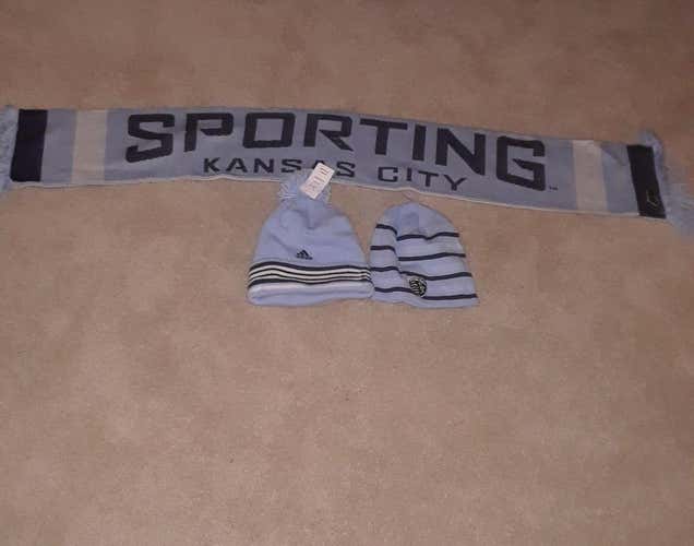 Adidas Sporting Kansas City Winter Hats and Scarf Set