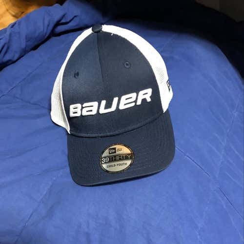 Dark Blue And White Bauer Hat Youth