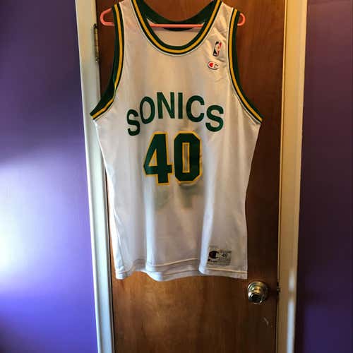 Shawn Kemp Seattle SuperSonics Champion Replica Jersey Size 48
