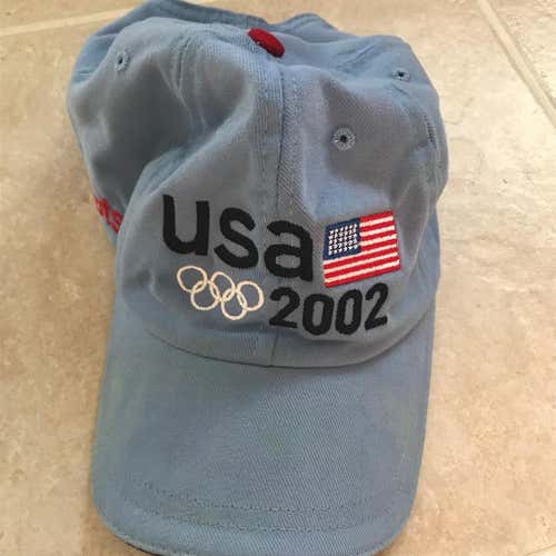 USA Olympics 2002 in Salt Lake City Roots Sky Blue Adjustable Hat - Like New Condition