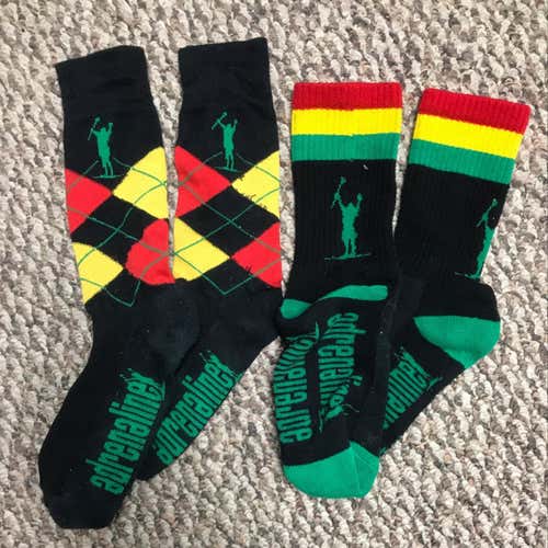 (2 Pack) Adrenaline Lacrosse Rasta Socks