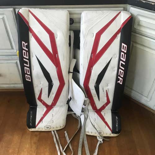 Used Senior 32+1 Bauer One 90 Goalie Leg Pads