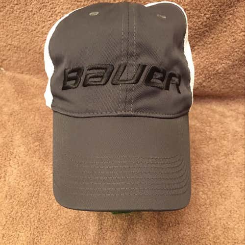Bauer Hockey Hat Graphite Front White Soft Mesh Back