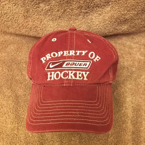 Nike Bauer Hockey Hat Maroon Velcro Strap
