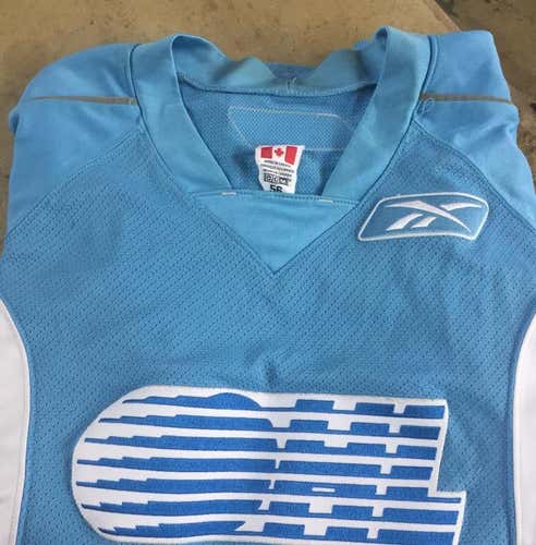 Reebok RBK Pro Stock OHL Hockey Practice Jersey - Size 56 - Baby Blue - Fight Strap - CHL