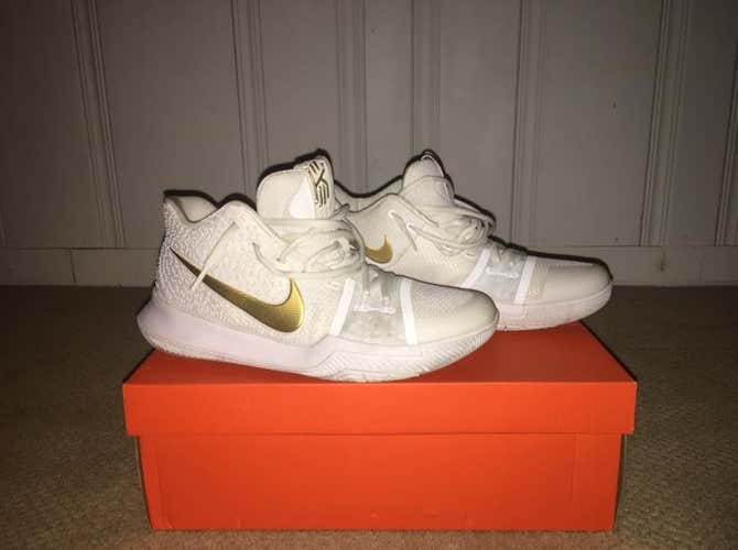 White And Gold Kyrie 2s