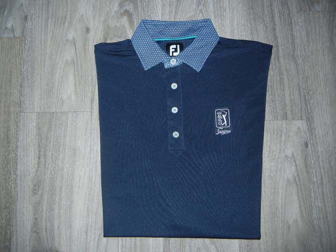 FootJoy FJ TPC Sawgrass Mens Golf Polo Sz L Navy Blue Fast Ship!!!