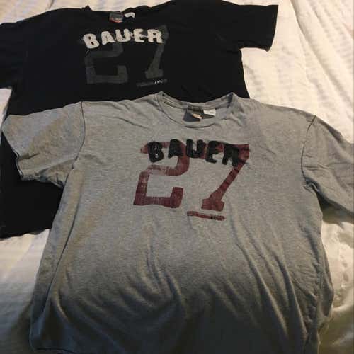 Lot Of 2 Nike Bauer Factory Distressed Hockey Tee 2XL Slim Fit