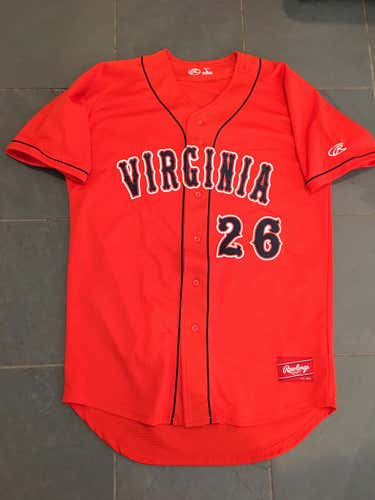 New RARE UVA Virginia Cavaliers ACC #26 Rawlings Baseball Jersey MEDIUM
