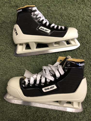 New Bauer Vintage Supreme Custom 100 Goalie Skates Senior Size 8.5
