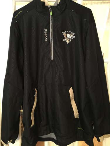 Reebok Pittsburgh Penguins Hockey Jacket Center Ice NHL Kinetic Fit Full Zip Up Large