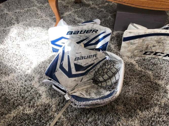 Bauer Supreme One90 Goalie Glove & Blocker Regular Senior