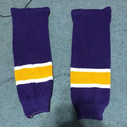 Adult Medium Kings Throw Back Socks Purple And Yellow