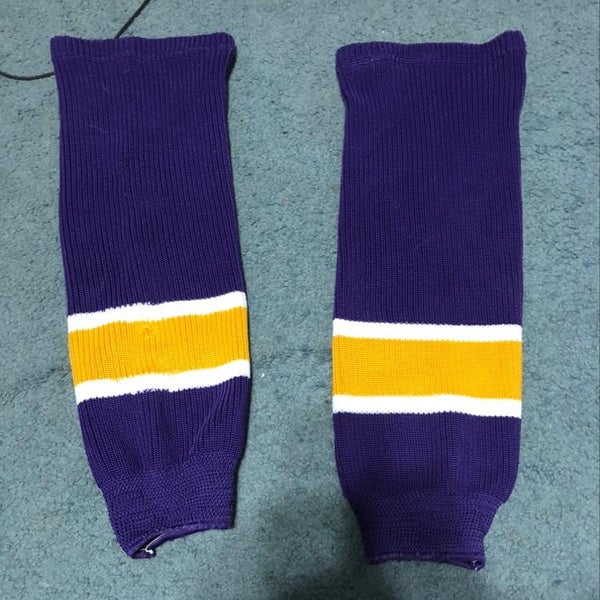 Adult Medium Kings Throw Back Socks Purple And Yellow
