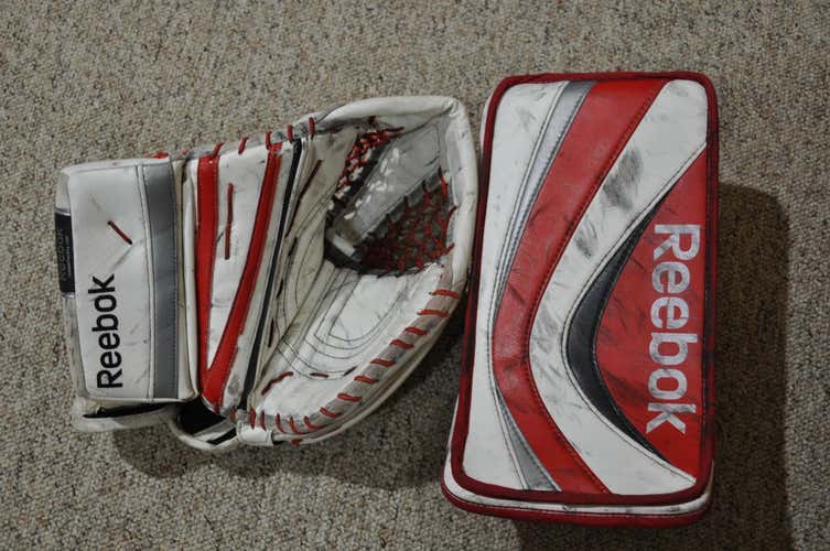 Reebok Premier II Goalie Glove & Blocker Regular Pro Stock (Justin Peters Hurricanes)