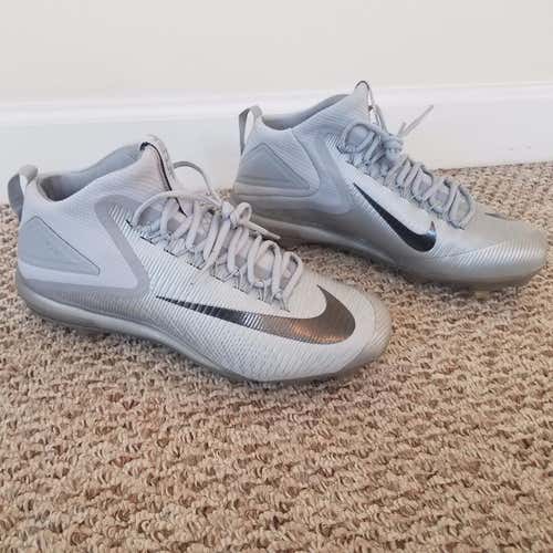 New Size 11.5 Nike Mike Trout 3 Metal Baseball Cleat Gray