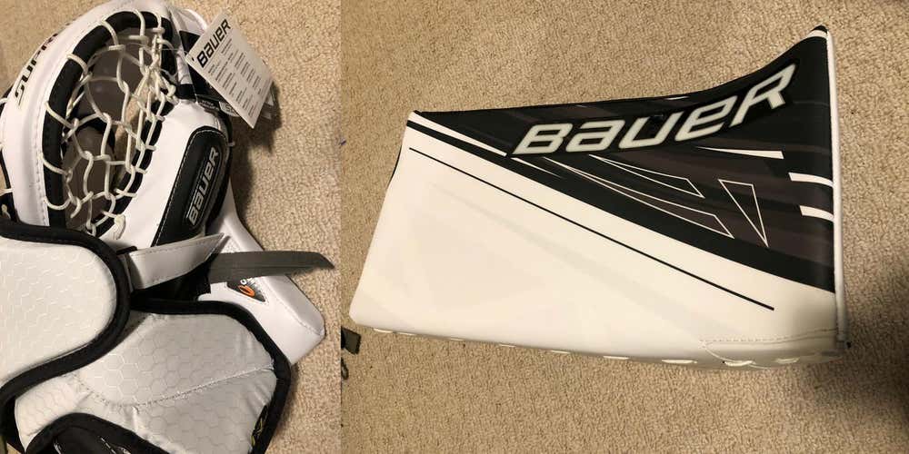 New Bauer Supreme 1S Goalie Glove & Blocker Regular Senior