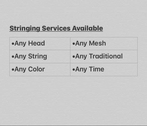 Any Type of Stringing Services (Please Read Description)