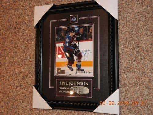 Autographed Erik Johnson Colorado Avalanche Framed Photo Nice