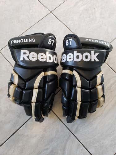 New Sidney Crosby reebok 10KN mitts, 14", all leather, filthy gloves