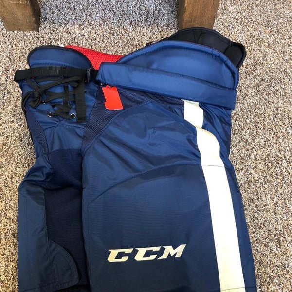 Brand New Large Hockey Pants Ccm Navy And Cream