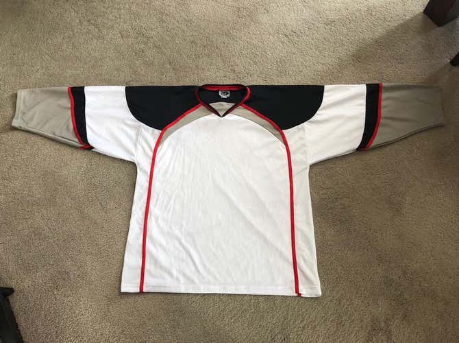 Danbury Mad Hatters Hockey jersey, blank, red grey white, XL, EPHL minor league