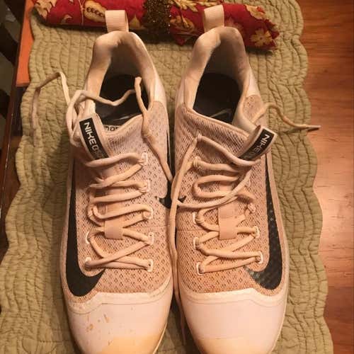 White Nike Huarache Baseball Cleats