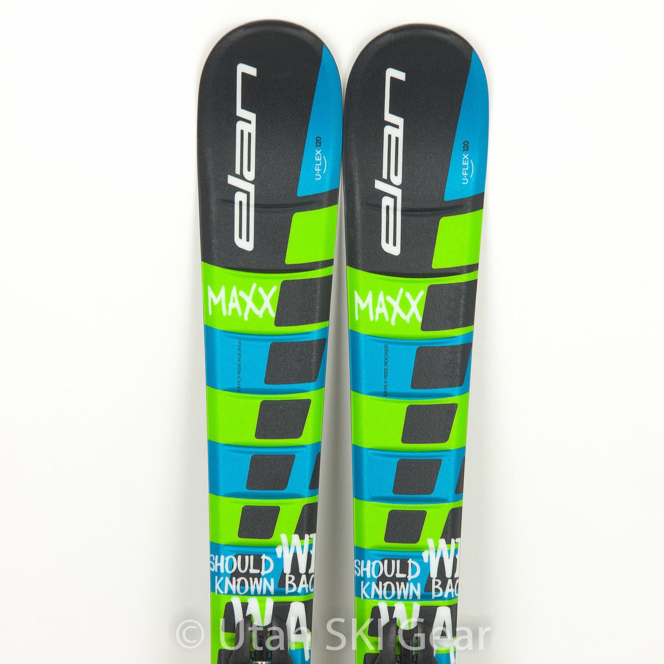 ELAN U-Flex Maxx Boys & Girls Youth Skis w/ Elan 4.5 EL JR Bindings 120 cm 