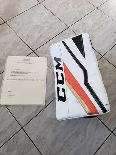 Game used Bernier blocker, kw initials, leland LOA, CCM Eflex 3, great condition