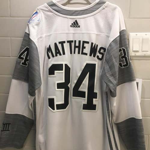 Auston Matthews #34 Team North America Jersey White Size Large