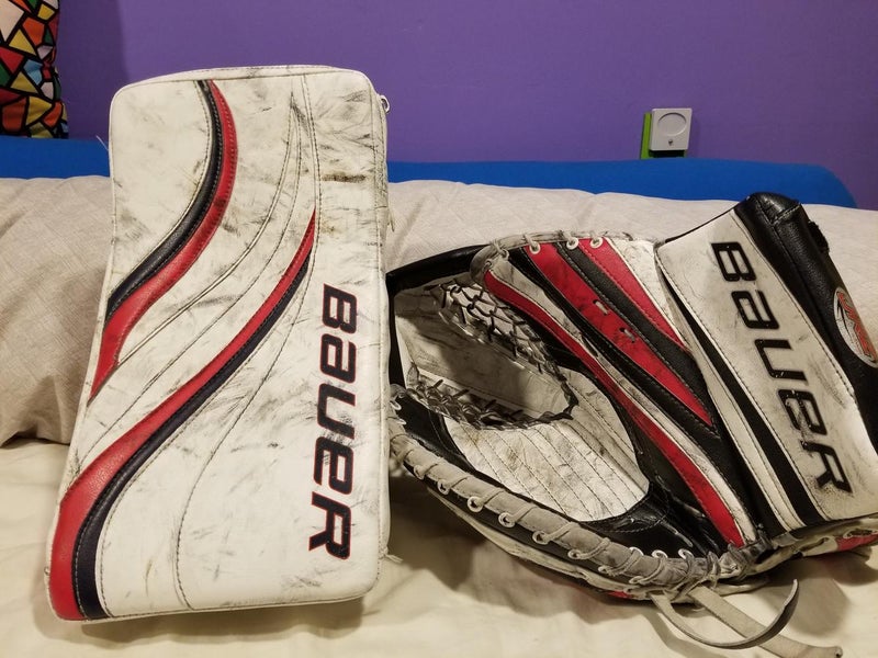 Bauer Goalie Glove & Blocker Full Right Senior RX10, Blocker is Pro Stock Steve Mason