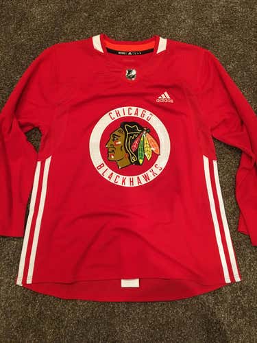 Chicago Blackhawks New Adidas Practice Jersey Red 52 (Large)
