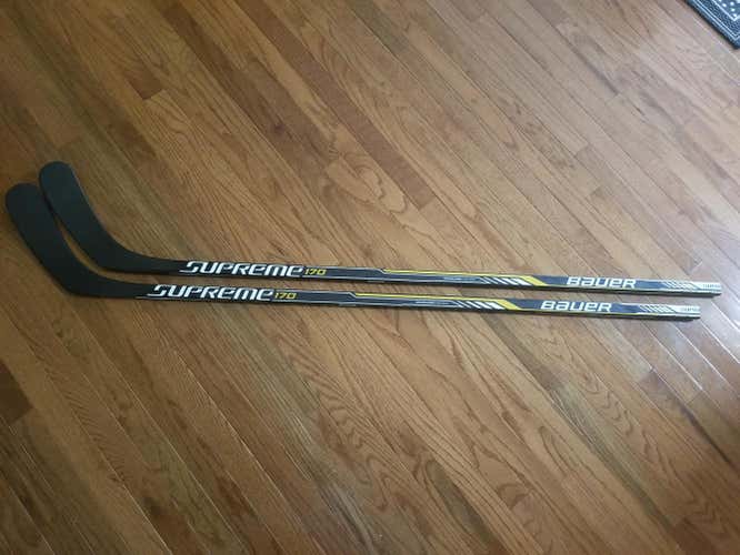 2 Bauer Supreme S170 GripTac Sticks P92 Curve 77 Flex
