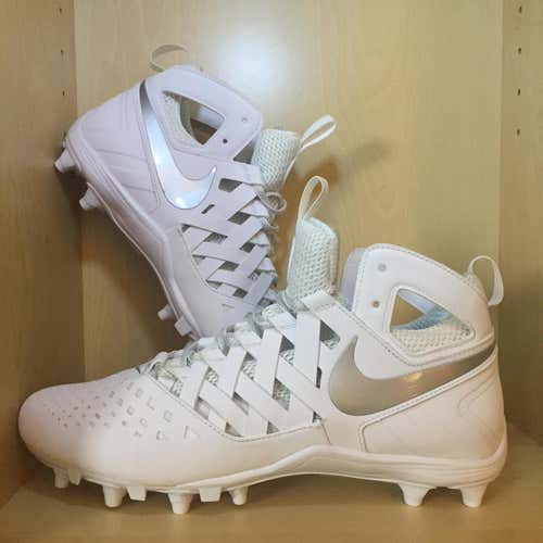 BRAND NEW ALL WHITE HURACHE 5 LAX CLEATS