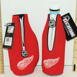 2 LOT - DETROIT RED WINGS NHL LICENSED THICK NEOPRENE BOTTLE KOOZIE HOLDER NEW