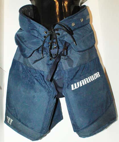 WARRIOR SWAGGER XL SENIOR GOALIE ICE HOCKEY GOAL NAVY PANTS 38"-40" XLARGE USED