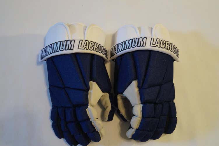 "BNWT" Maximum Lacrosse Blue/White MX-PG-1000 2018 Edition Player Gloves