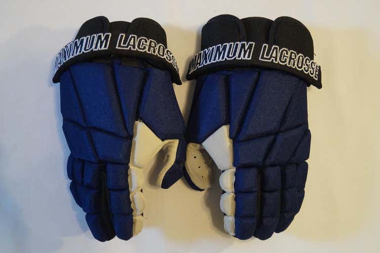 "BNWT" Maximum Lacrosse Blue/Black MX-PG-1000 2018 Edition Player Gloves