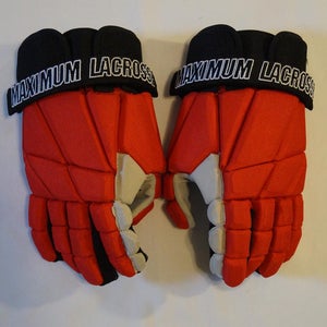 "BNWT" Maximum Lacrosse Red/Black MX-PG-1000 2018 Edition Player Gloves