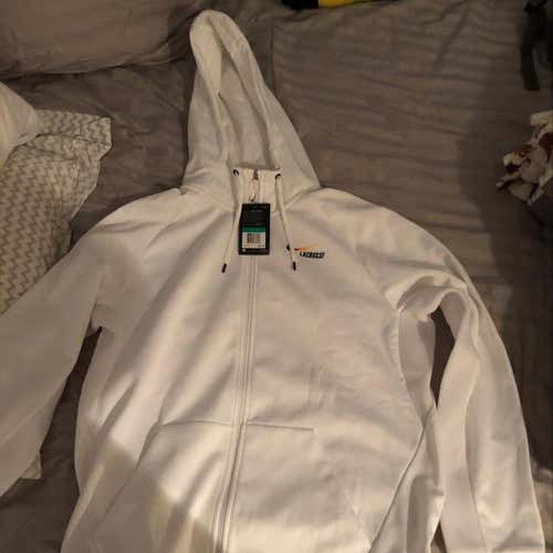 Nike Thompson Brothers White Zip Up Hoodie, New