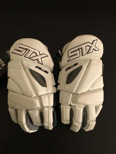 New STX STALLION 500 lacrosse Gloves 13" LARGE $180 WHITE last pair