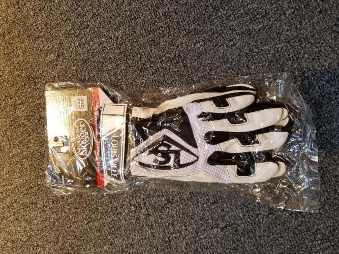 New Louisville Slugger Series 7 Batting Gloves (Small) - White and Black