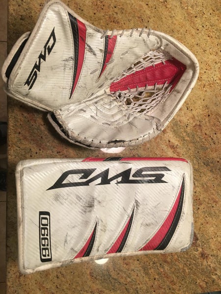 Jr Size Sherwood Blocker and Glove set, white/Black/Red