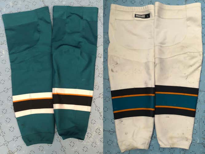 San Jose Sharks Game Used Socks Set Large