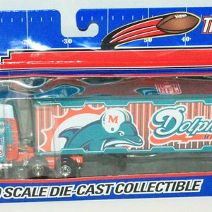 MIAMI DOLPHINS NFL FOOTBALL 1:80 DIECAST TRUCK TRACTOR TRAILER TOY VEHICLE 2005 NEW