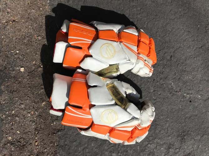 White And Orange Maverick Gloves